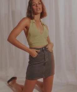 Levi's Ribcage Skirt - Washed Noir Black