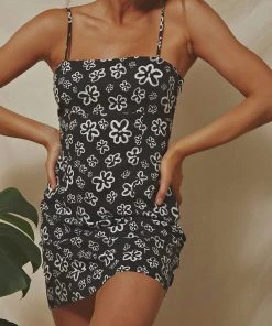 Afends Lola Hemp Mini Dress - Black