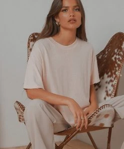 Afends Slay Hemp Oversized Tee - Ash Pink New & Most Loved