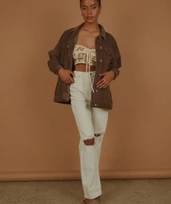 Abrand New & Most Loved A 94 High Straight Jean - White Fade Rip