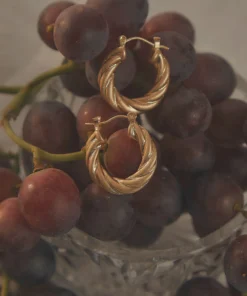 Peppermayo New Accessories Under The Sun Twist Hoop Earrings - Gold