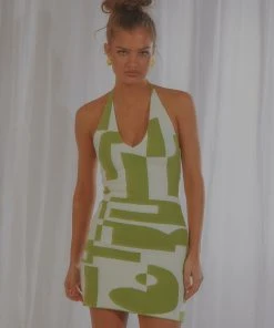 Peppermayo Exclusive New & Most Loved The Groove Knit Halter Dress - Lime Geo 12 Peppermayo Exclusive New & Most Loved The Groove Knit Halter Dress - Lime Geo