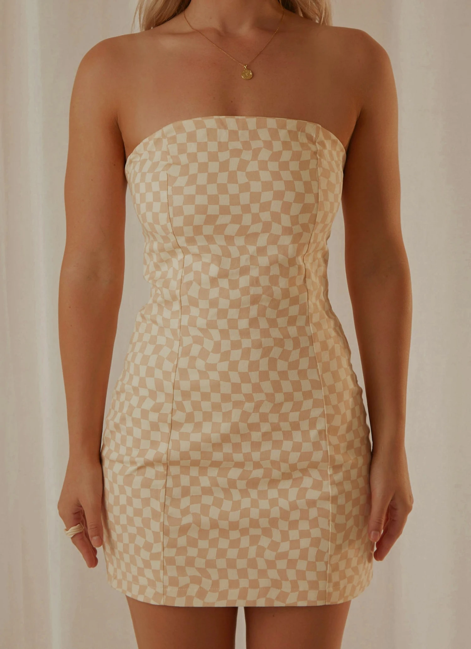 Peppermayo Exclusive New & Most Loved Elsa Tube Mini Dress - Neutral Check 5 Peppermayo Exclusive New & Most Loved Elsa Tube Mini Dress - Neutral Check