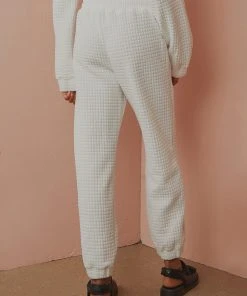 Peppermayo Resort Club Waffle Trackpant - White New & Most Loved