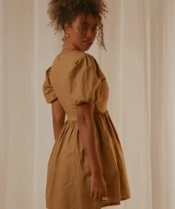 Nude Lucy Nima Linen Mini Dress - Oak 5 Nude Lucy Nima Linen Mini Dress - Oak
