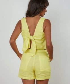 Cools Club Square Neck Top - Lemon New & Most Loved