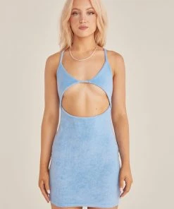 Riley Hubatka X Peppermayo Poolside Story Terry Mini Dress - Azure