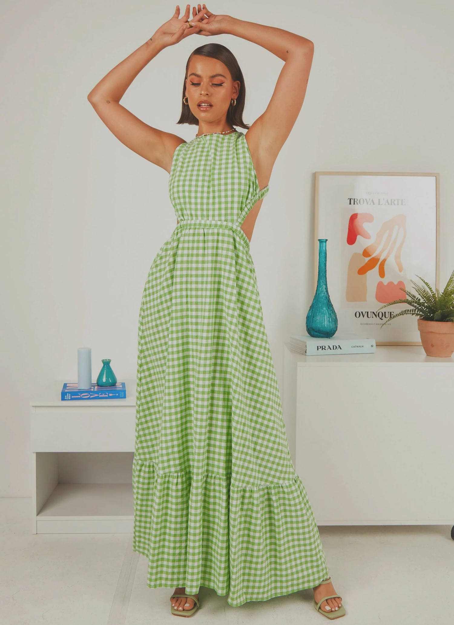 Peppermayo Exclusive New & Most Loved Sariska Maxi Dress - Green Gingham 5 Peppermayo Exclusive New & Most Loved Sariska Maxi Dress - Green Gingham