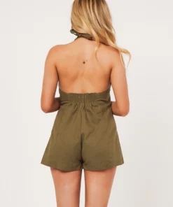Peppermayo Military Playsuit - Khaki Playsuits + Jumpsuits
