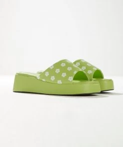 Cult Avenue New & Most Loved Daisy Chain Mule - Lime Daisy