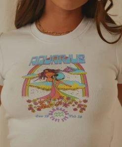 Wrangler Aquarius Baby Tee - White 12 Wrangler Aquarius Baby Tee - White