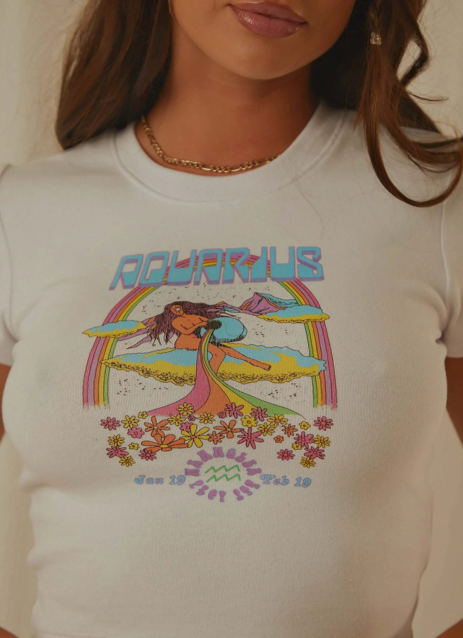 Wrangler Aquarius Baby Tee - White 7 Wrangler Aquarius Baby Tee - White