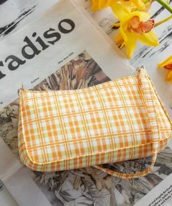 Peppermayo Jennifer Bag - Orange Check New & Most Loved