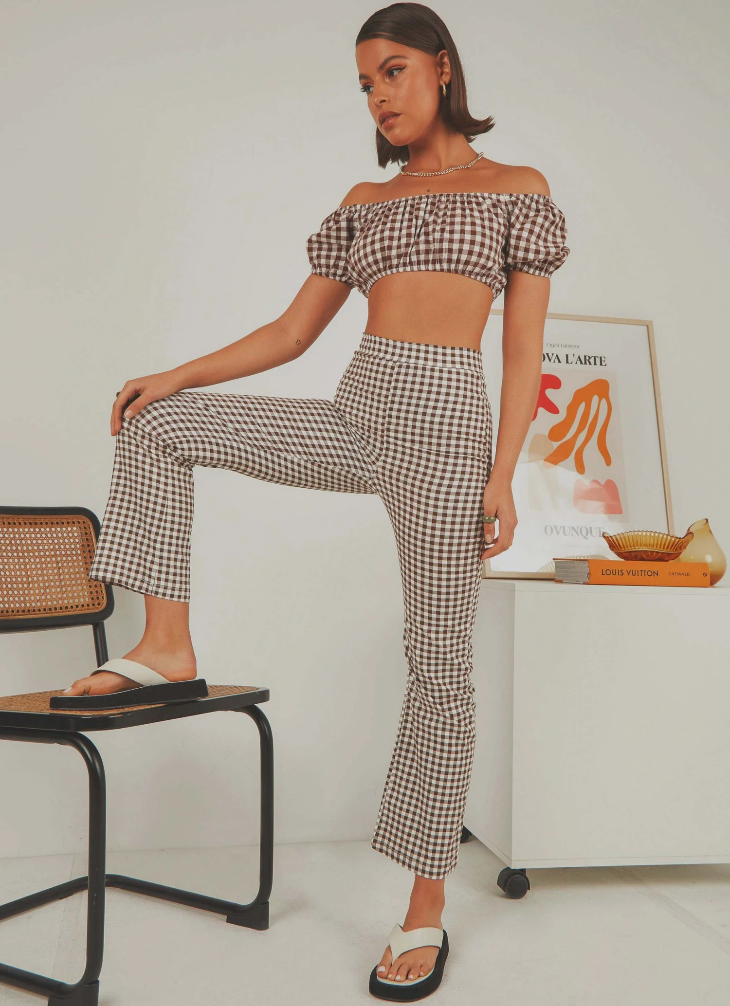 Peppermayo Exclusive Palmero Pants - Choc Brown Gingham 4 Peppermayo Exclusive Palmero Pants - Choc Brown Gingham