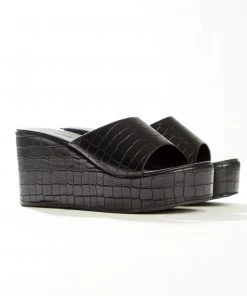 Cult Avenue Villa Playa Mule Heel - Black Croc New & Most Loved 13 Cult Avenue Villa Playa Mule Heel - Black Croc New & Most Loved