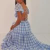 Peppermayo New Dresses Blissful Midi Dress - Blue Check 1 Peppermayo New Dresses Blissful Midi Dress - Blue Check