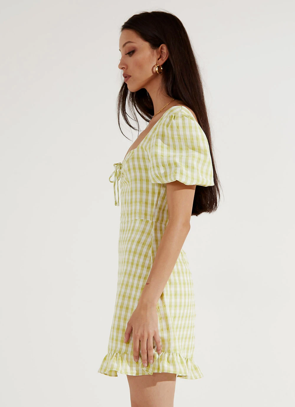 Peppermayo Out In Italy Mini Dress - Green Gingham New & Most Loved 6 Peppermayo Out In Italy Mini Dress - Green Gingham New & Most Loved
