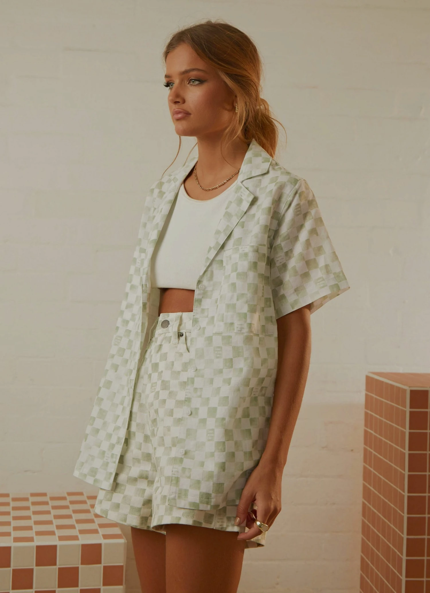 Cools Club New & Most Loved Safari Shirt - Sage Checker 7 Cools Club New & Most Loved Safari Shirt - Sage Checker