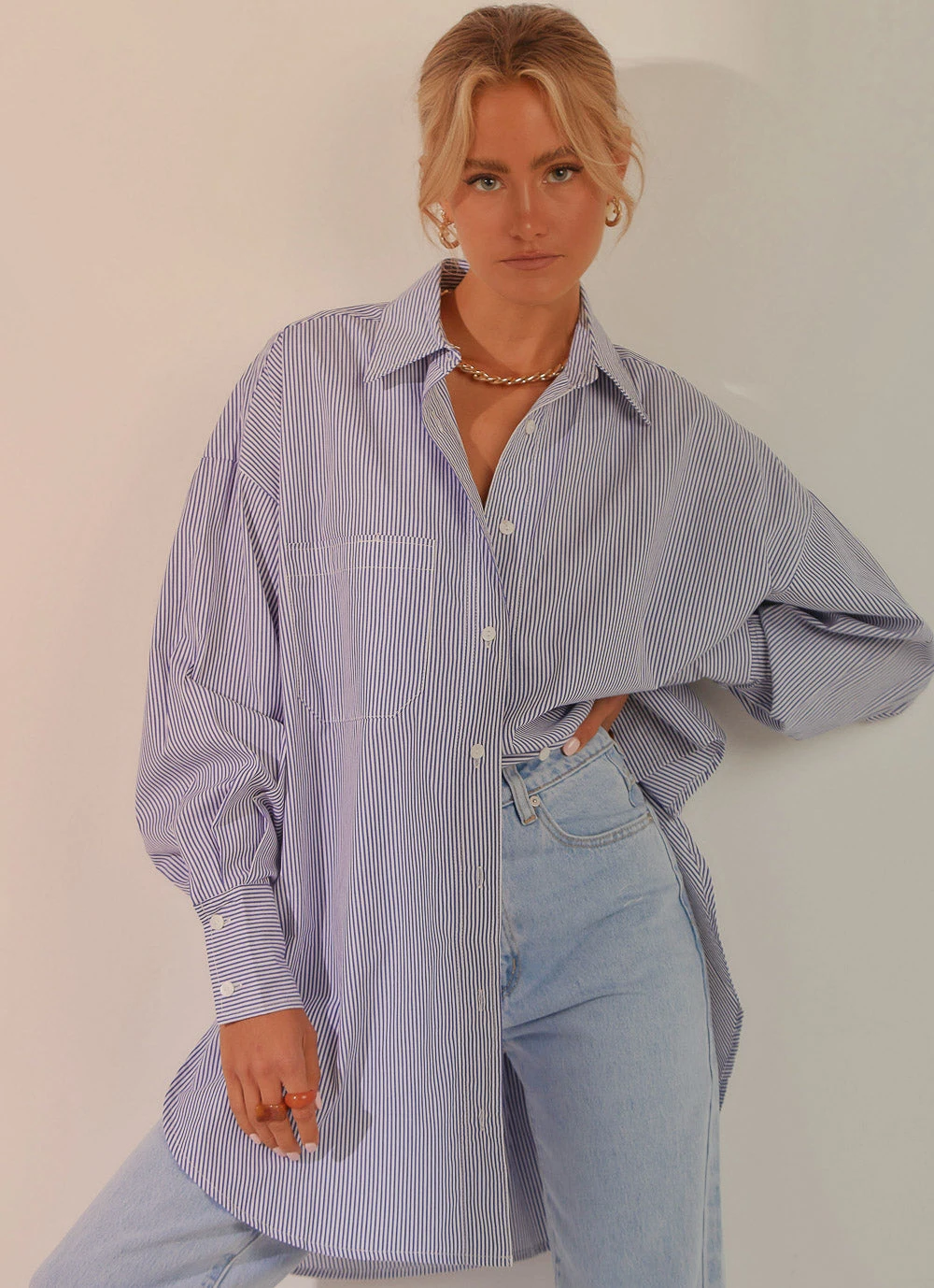 Peppermayo Liasons Oversized Shirt - Blue Stripe New & Most Loved 5 Peppermayo Liasons Oversized Shirt - Blue Stripe New & Most Loved