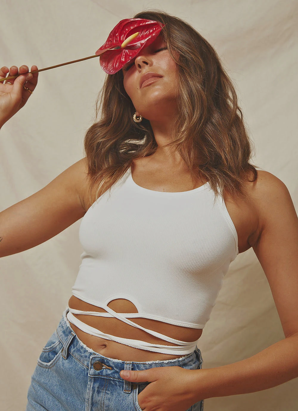 Peppermayo New & Most Loved Allure Tie Top - White 4 Peppermayo New & Most Loved Allure Tie Top - White