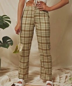 Peppermayo New & Most Loved Go On Tour Plaid Pants - Green
