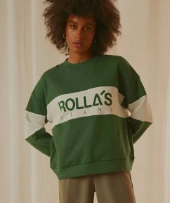 Rolla's Split Logo Sweater - Pine New & Most Loved