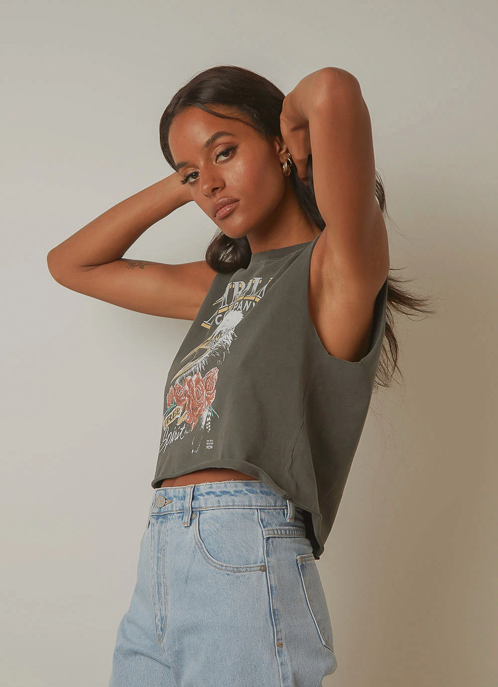 Thrills Rose Spirit Crop Muscle - Merch Black New & Most Loved 6 Thrills Rose Spirit Crop Muscle - Merch Black New & Most Loved