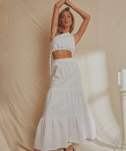National Breast Cancer Foundation X Peppermayo Aperol Hour Linen Maxi Skirt - White New & Most Loved 9 National Breast Cancer Foundation X Peppermayo Aperol Hour Linen Maxi Skirt - White New & Most Loved