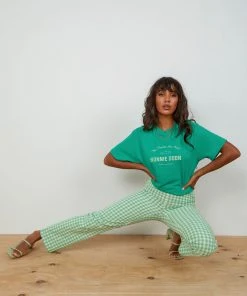 Peppermayo 90s Check Pants - Green Check New & Most Loved
