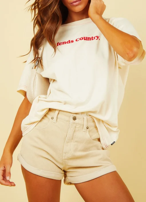 Afends Tyler Corduroy Short - Macadamia Bottoms