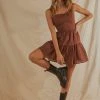 Peppermayo Exclusive Love Signs Linen Mini Dress - Choc Brown New & Most Loved 1 Peppermayo Exclusive Love Signs Linen Mini Dress - Choc Brown New & Most Loved