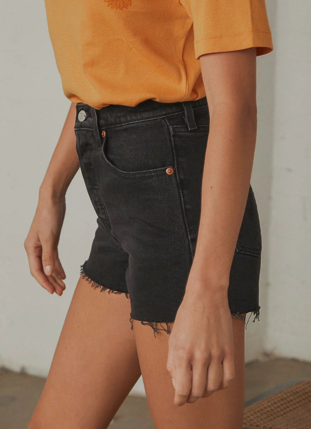 Levi's Ribcage Short - Black Bayou New Bottoms 7 Levi's Ribcage Short - Black Bayou New Bottoms