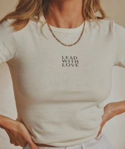 National Breast Cancer Foundation X Peppermayo Lead With Love Baby Tee - Natural New & Most Loved