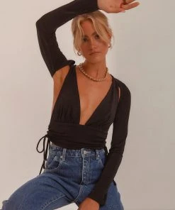 Peppermayo Til The Dawn Crop Top - Black