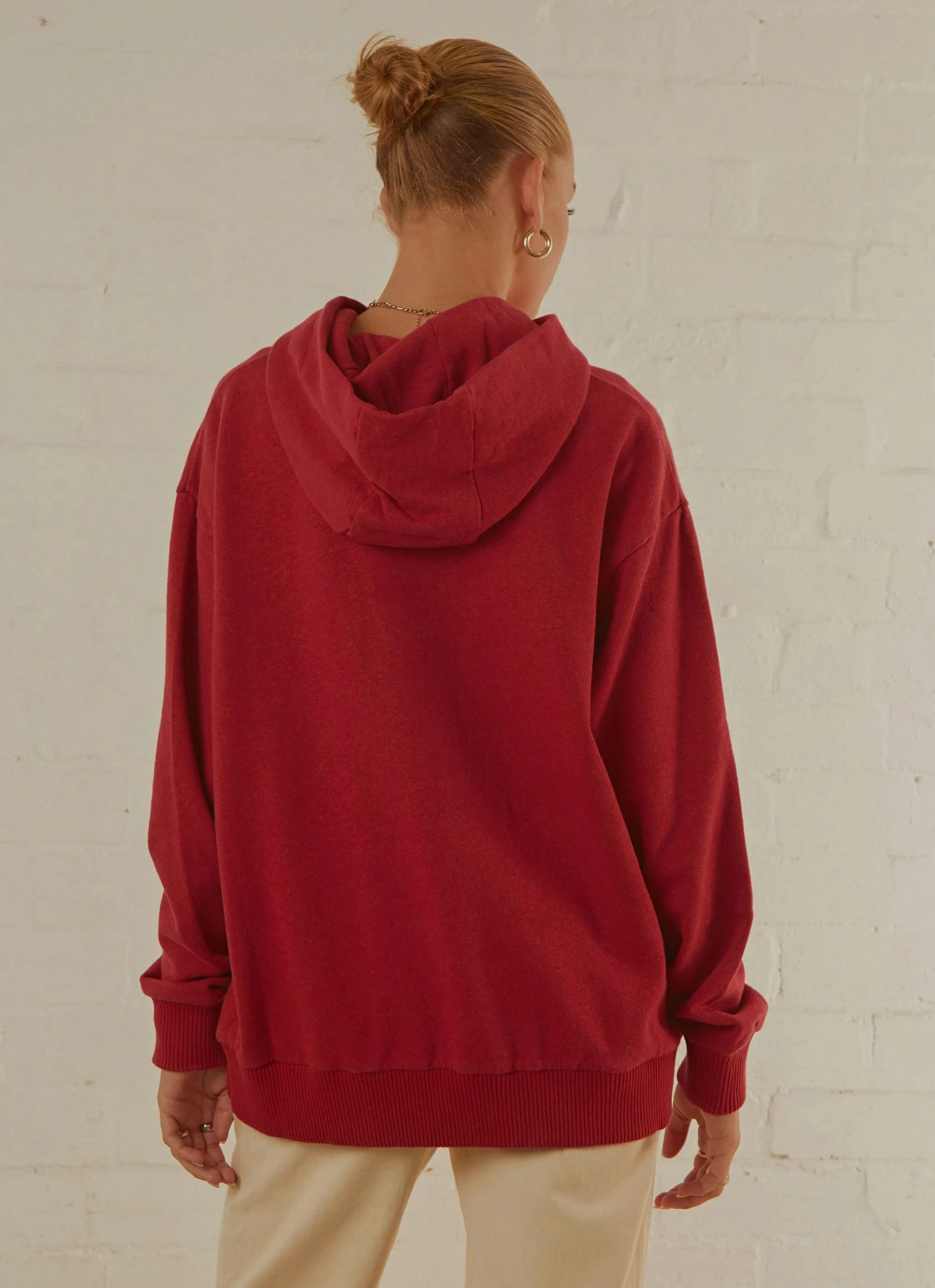 Afends New & Most Loved Grow Some Hemp Oversized Hood - Deep Red 7 Afends New & Most Loved Grow Some Hemp Oversized Hood - Deep Red