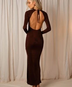 Peppermayo Exclusive Arms Around You Maxi Dress - Chocolate