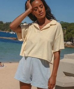 Peppermayo Exclusive New & Most Loved Provence Collared Terry Top - Yellow