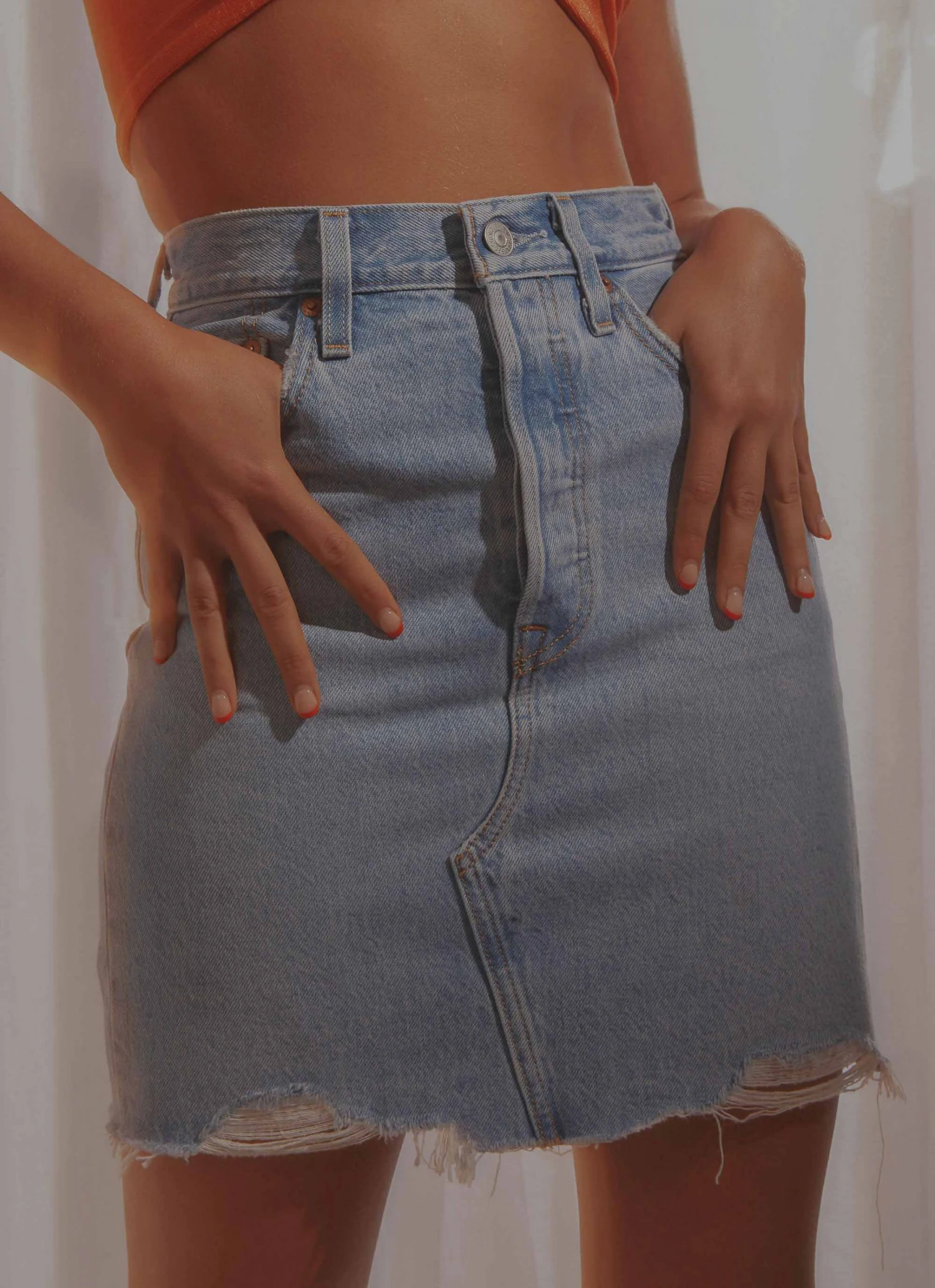 Levi's High Rise Deconstructed Skirt - Luxor Heat 5 Levi's High Rise Deconstructed Skirt - Luxor Heat