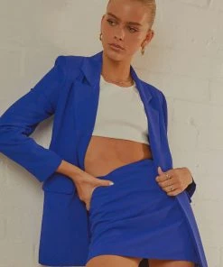 Peppermayo Exclusive Vintage Town Mini Skirt - Cobalt