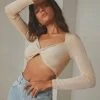 Peppermayo Superlove Crop Top - Beige New & Most Loved