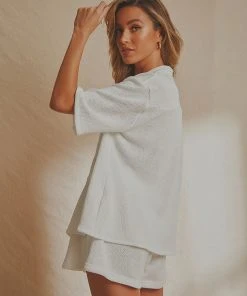 National Breast Cancer Foundation X Peppermayo Escape Knit Shirt - White