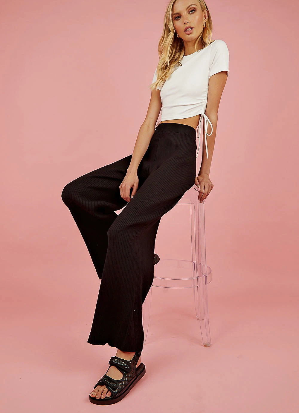 Peppermayo Exclusive Model Takeover Knit Pants - Black Peppermayo Exclusive Model Takeover Knit Pants - Black