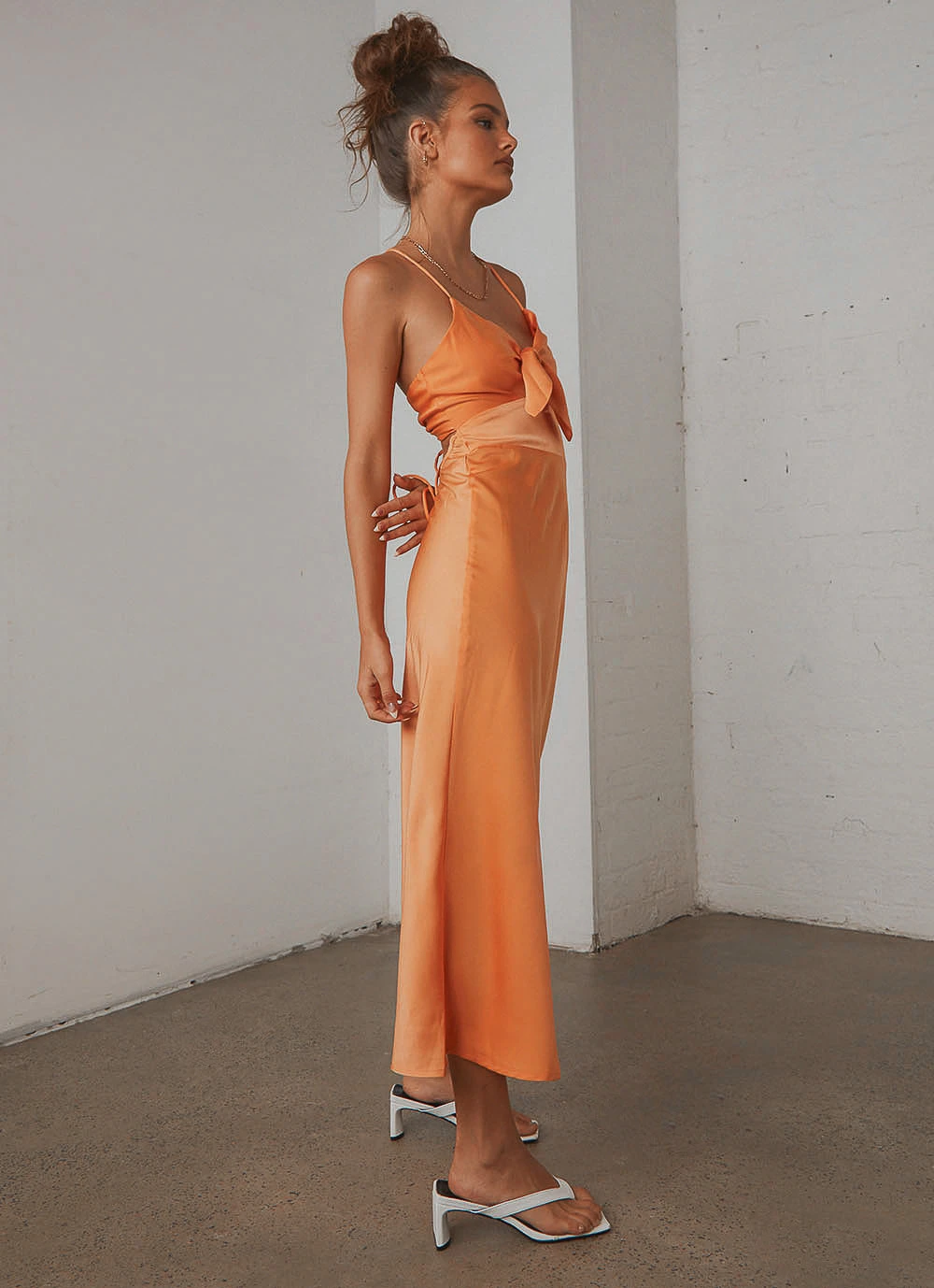 Peppermayo Model Check Midi Dress - Orange 6 Peppermayo Model Check Midi Dress - Orange