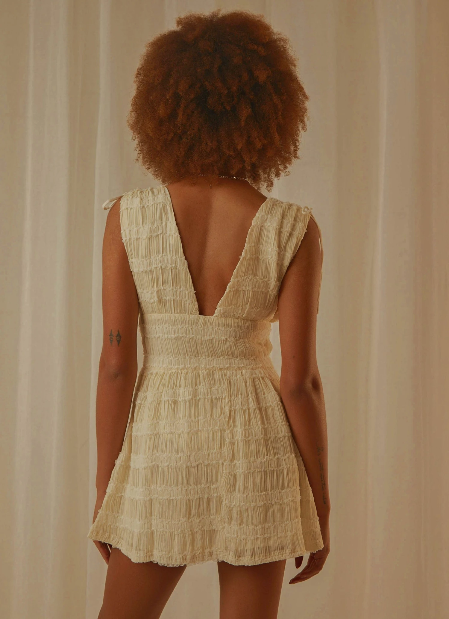 Peppermayo Exclusive Heartbreak Hotel Ruched Mini Dress - Creme 8 Peppermayo Exclusive Heartbreak Hotel Ruched Mini Dress - Creme