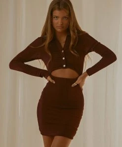 Peppermayo Elena Long Sleeve Dress - Choc Brown New & Most Loved 9 Peppermayo Elena Long Sleeve Dress - Choc Brown New & Most Loved