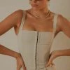 Peppermayo Exclusive Mia Suit Bustier - Stone Pinstripe - Pre-Order 2 Peppermayo Exclusive Mia Suit Bustier - Stone Pinstripe - Pre-Order
