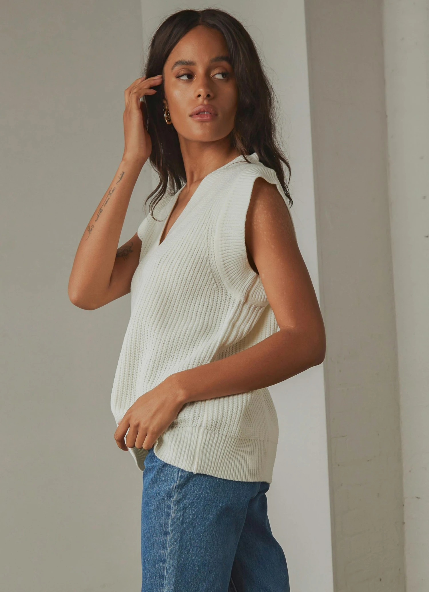 Peppermayo Everything About You Knit Vest - White 6 Peppermayo Everything About You Knit Vest - White