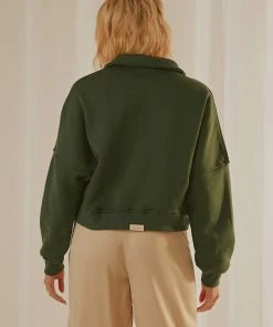Peppermayo Exclusive Naya Quarter Zip Jumper - Forest Green 13 Peppermayo Exclusive Naya Quarter Zip Jumper - Forest Green