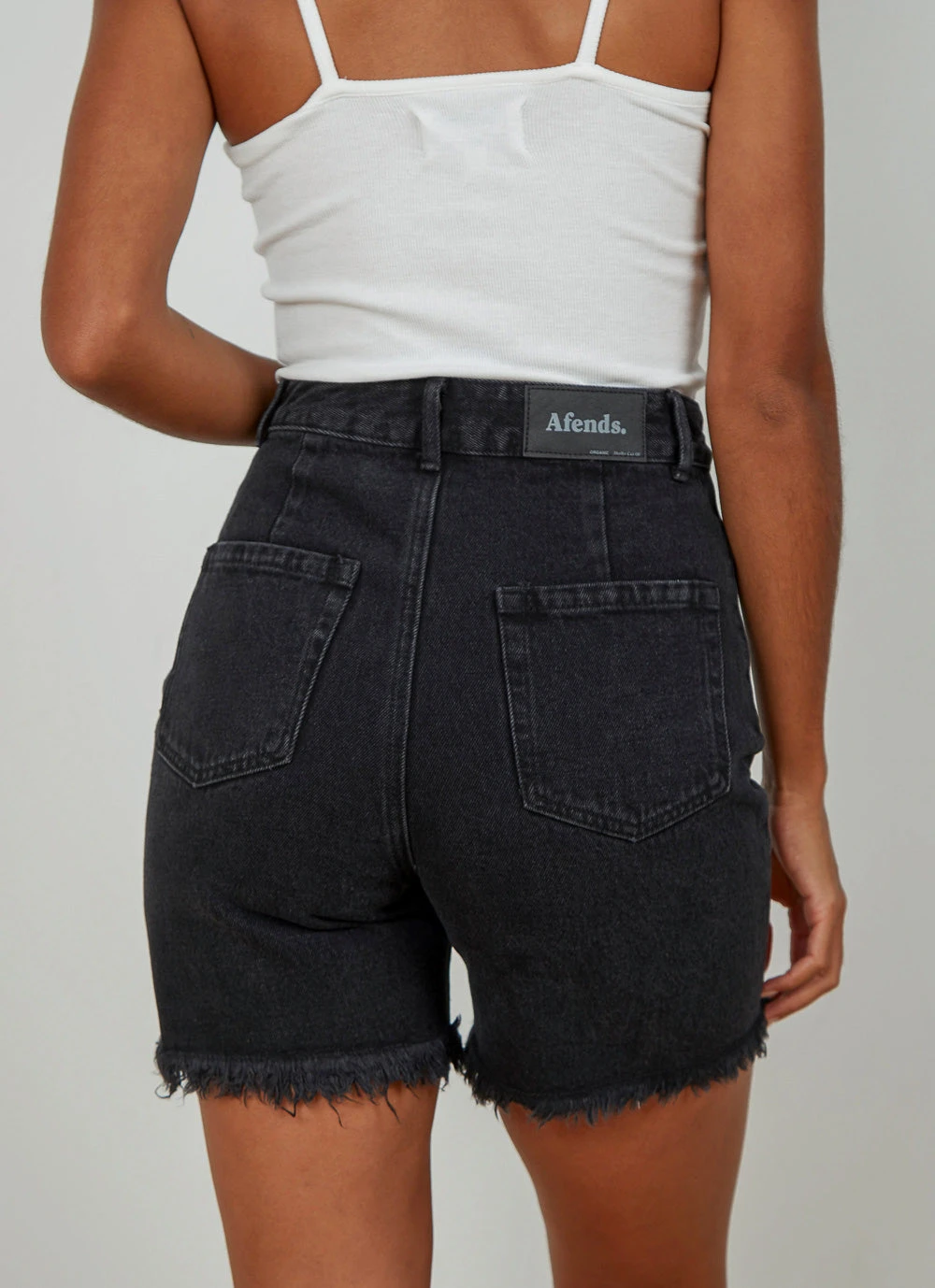 Afends Shelby Organic Denim Cut Off Short - Washed Black 8 Afends Shelby Organic Denim Cut Off Short - Washed Black