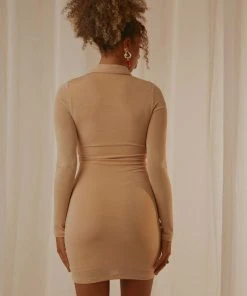 Peppermayo Elena Long Sleeve Mini Dress - Beige 6 Peppermayo Elena Long Sleeve Mini Dress - Beige